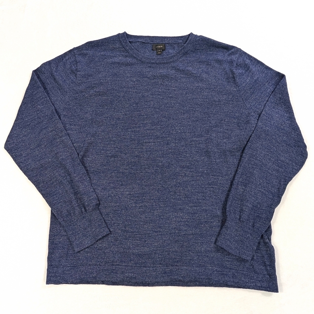 J.Crew Navy Blue Wool Cotton Blend Sweater - Women's Large -‎ Preppy Classic